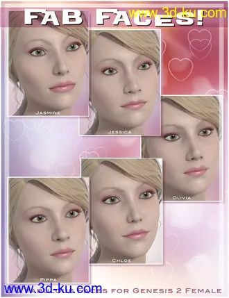 3D打印模型Fab Faces for Genesis 2 Female(s)的图片