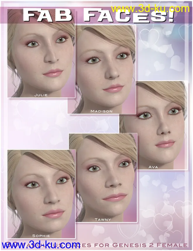 Fab Faces for Genesis 2 Female(s)模型的图片6