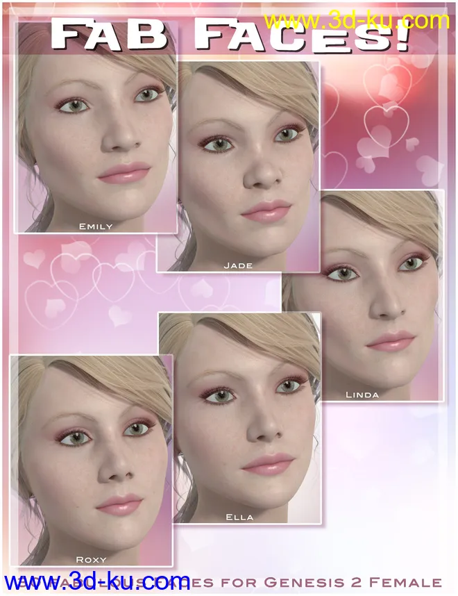 Fab Faces for Genesis 2 Female(s)模型的图片7