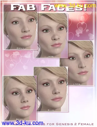 3D打印模型Fab Faces for Genesis 2 Female(s)的图片