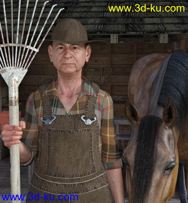 Farmer Clothes for Genesis 8 Male(s)模型的图片5