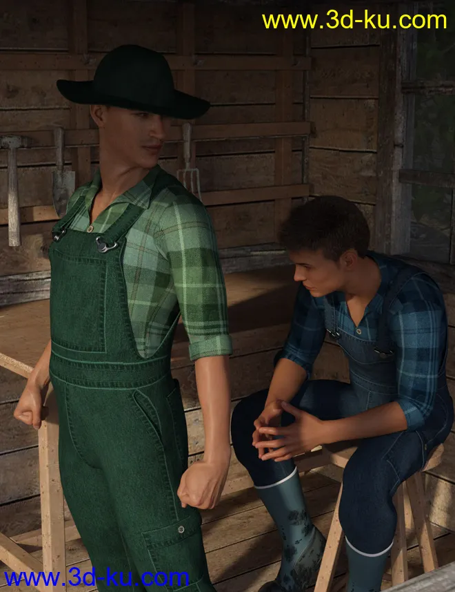 Farmer Clothes for Genesis 8 Male(s)模型的图片8