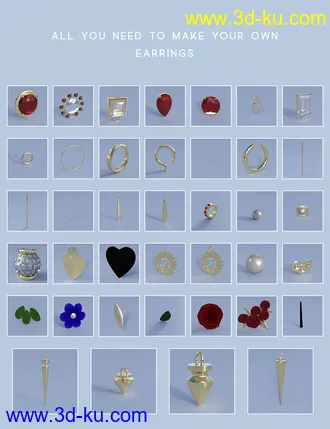 3D打印模型Fashion Basics - Earrings的图片