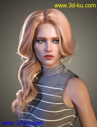 3D打印模型FE Charming Hair Vol 01 for Genesis 8 Females的图片