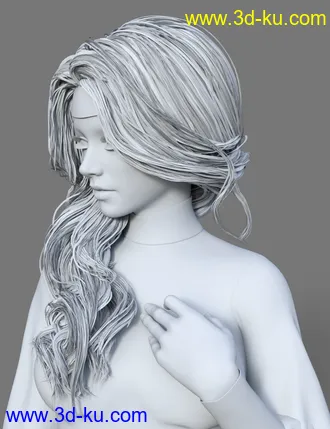 3D打印模型FE Charming Hair Vol 01 for Genesis 8 Females的图片
