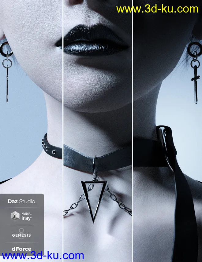 FE dForce Irregular Skirt Punk Outfit for Genesis 8 Females模型的图片3