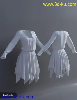 3D打印模型FE dForce Irregular Skirt Punk Outfit for Genesis 8 Females的图片