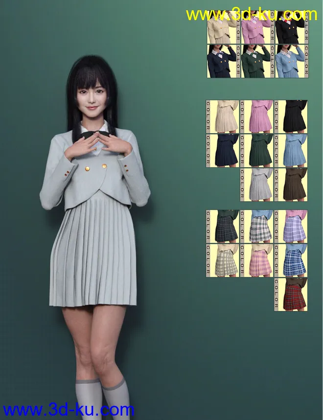 FE JK Hemmed Blazer 01 for Genesis 8 Female(s)模型的图片4