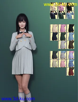 3D打印模型FE JK Hemmed Blazer 01 for Genesis 8 Female(s)的图片