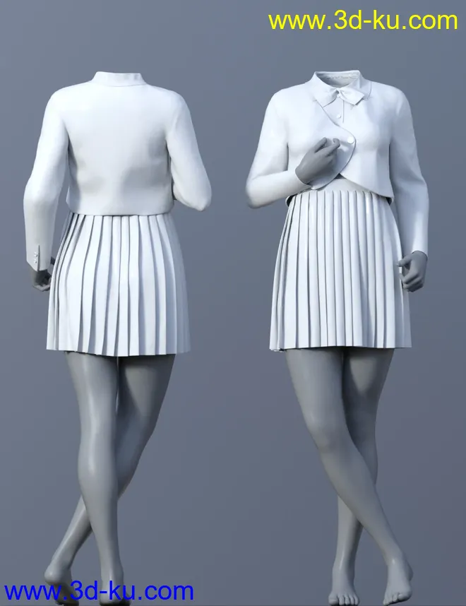 FE JK Hemmed Blazer 01 for Genesis 8 Female(s)模型的图片8