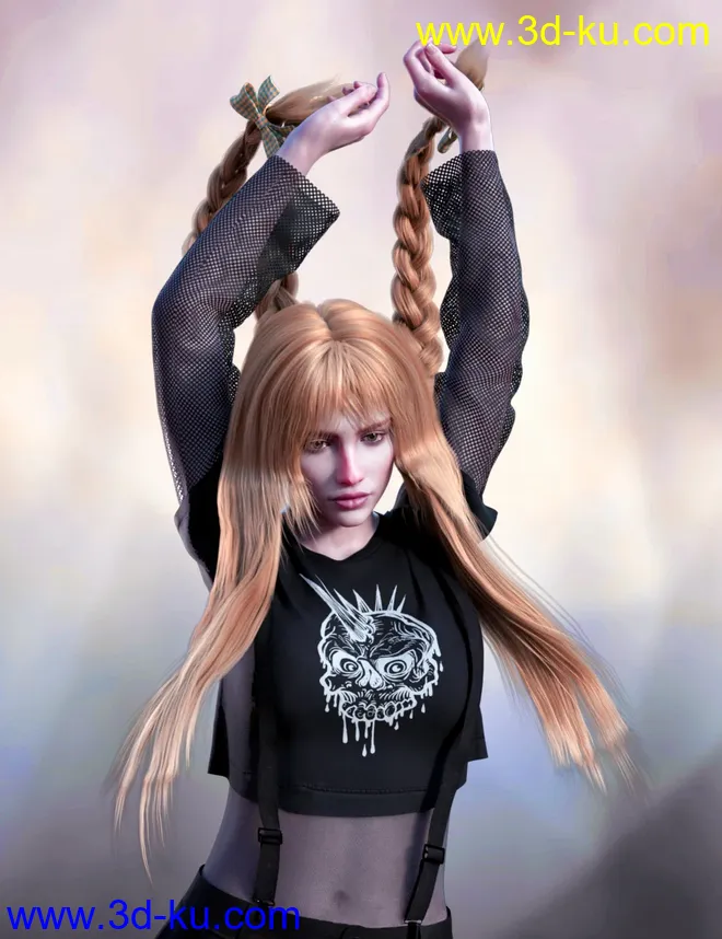 FE Long Hair Vol 01 for Genesis 8 Female模型的图片1