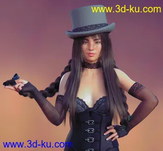 3D打印模型FE Long Hair Vol 01 for Genesis 8 Female的图片