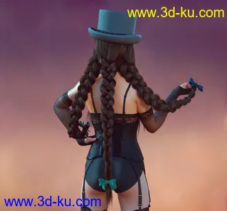 3D打印模型FE Long Hair Vol 01 for Genesis 8 Female的图片