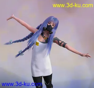 3D打印模型FE Long Hair Vol 01 for Genesis 8 Female的图片