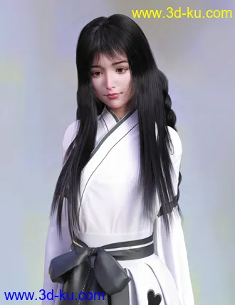 3D打印模型FE Long Hair Vol 01 for Genesis 8 Female的图片
