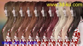 3D打印模型FE Long Hair Vol 01 for Genesis 8 Female的图片