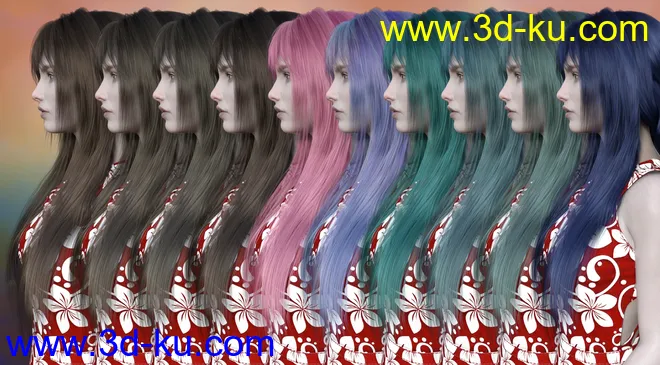 FE Long Hair Vol 01 for Genesis 8 Female模型的图片10