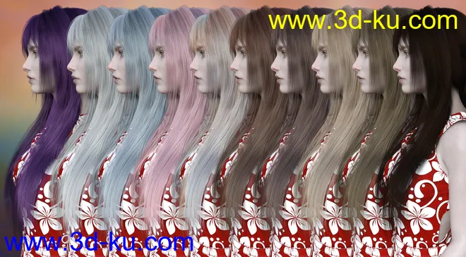 FE Long Hair Vol 01 for Genesis 8 Female模型的图片11
