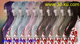 3D打印模型FE Long Hair Vol 01 for Genesis 8 Female的图片