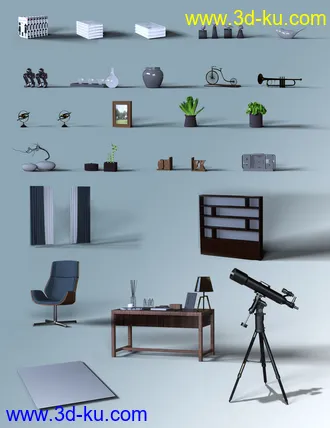 3D打印模型FE Modern Study的图片