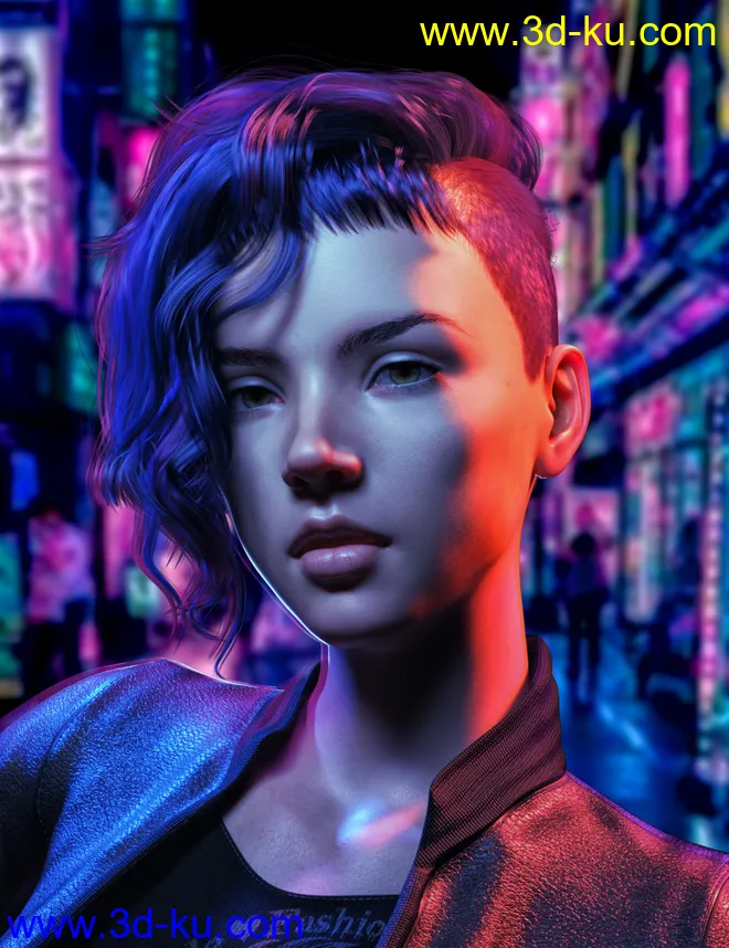 FE Punk Hair Vol 1 for Genesis 8 Females模型的图片1