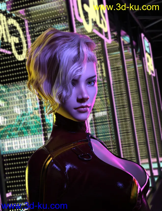 FE Punk Hair Vol 1 for Genesis 8 Females模型的图片2