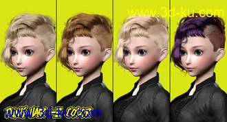 3D打印模型FE Punk Hair Vol 1 for Genesis 8 Females的图片