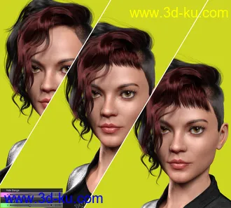 3D打印模型FE Punk Hair Vol 1 for Genesis 8 Females的图片