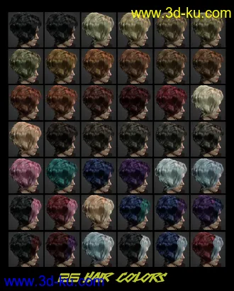 3D打印模型FE Punk Hair Vol 1 for Genesis 8 Females的图片