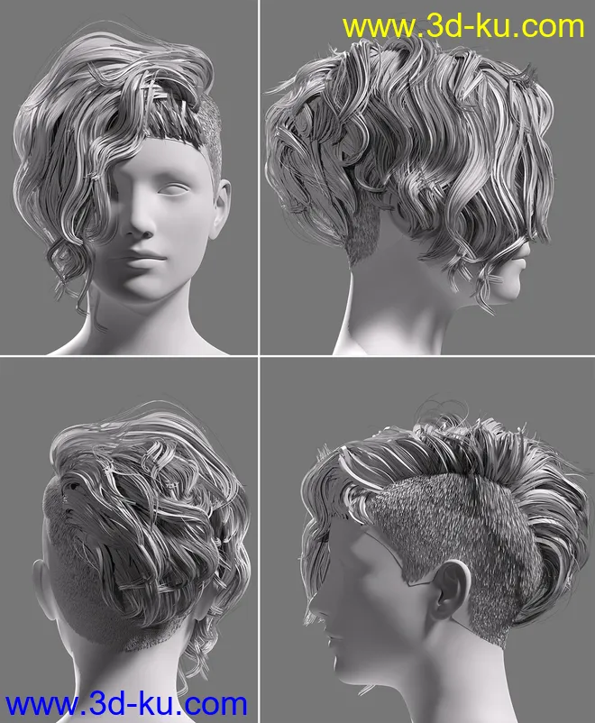 FE Punk Hair Vol 1 for Genesis 8 Females模型的图片11