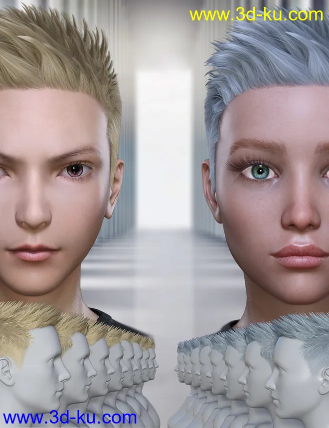 FE Short Hair Vol 2 for Genesis 8模型的图片10