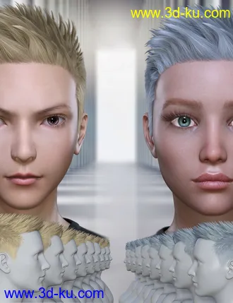 3D打印模型FE Short Hair Vol 2 for Genesis 8的图片