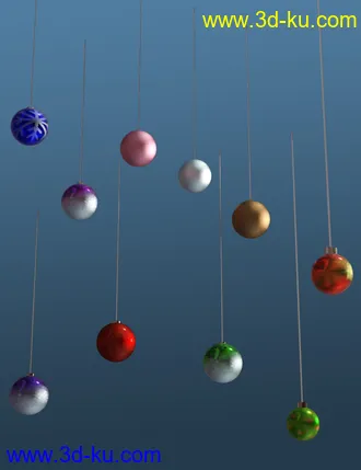 3D打印模型Festive Balls - Low Res Decorations and Shaders的图片