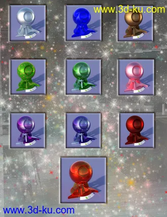 3D打印模型Festive Balls - Low Res Decorations and Shaders的图片