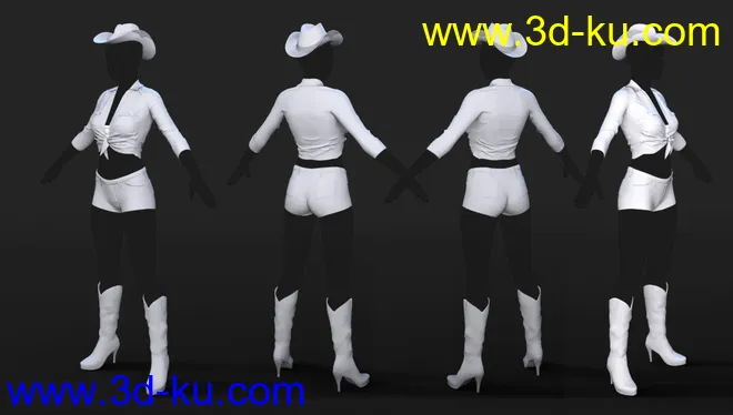 FG Cowgirl Outfit for Genesis 8 Females模型的图片4