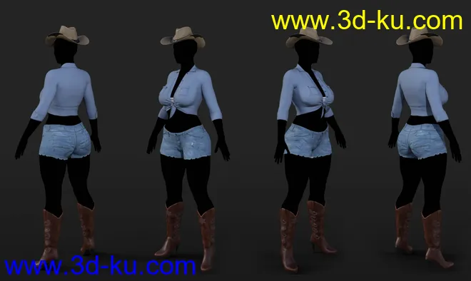 FG Cowgirl Outfit for Genesis 8 Females模型的图片6