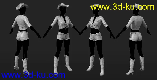 FG Cowgirl Outfit for Genesis 8 Females模型的图片7