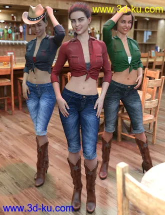 3D打印模型FG Cowgirl Pose Collection for Genesis 8的图片