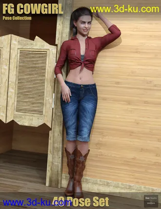 3D打印模型FG Cowgirl Pose Collection for Genesis 8的图片