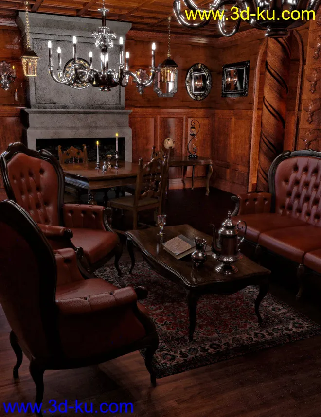 FG Gothic Living Room模型的图片1
