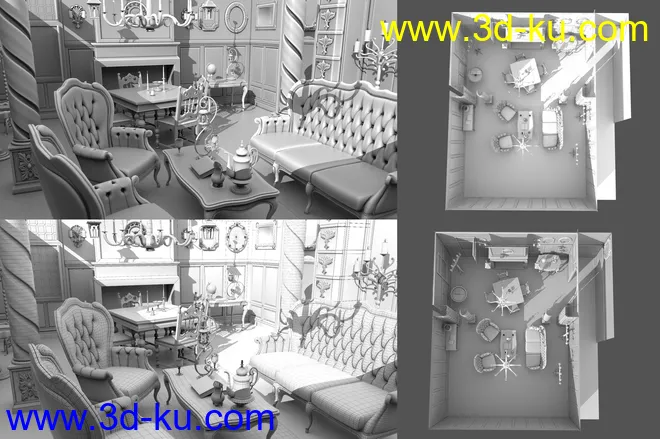 FG Gothic Living Room模型的图片4