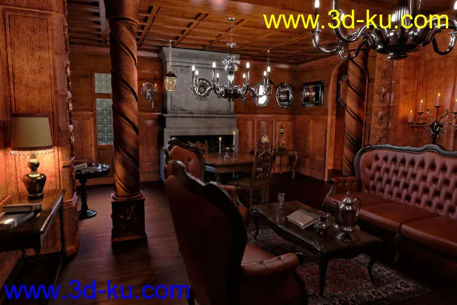 FG Gothic Living Room模型的图片5