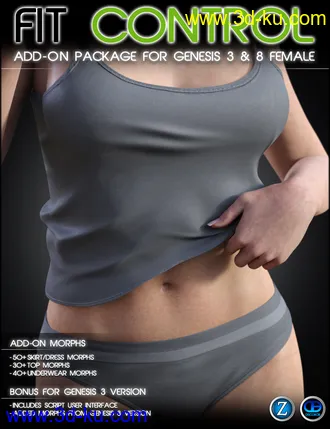 3D打印模型Fit Control Add-On for Genesis 3 and 8 Bundle的图片