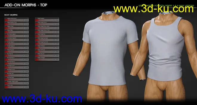 Fit Control Add-On for Genesis 3 and 8 Bundle模型的图片15