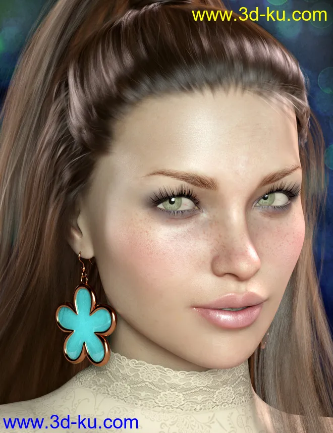Flower Earrings for Genesis 8 Females模型的图片2