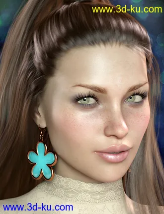 3D打印模型Flower Earrings for Genesis 8 Females的图片