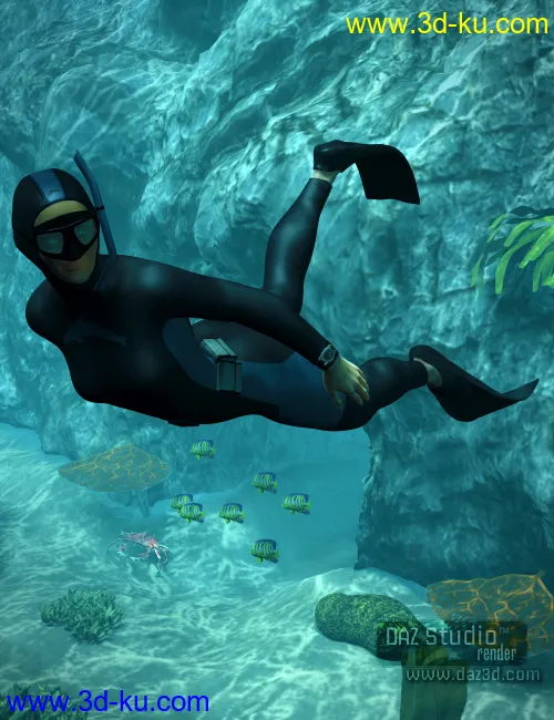 Freediver and Accessories for Genesis 2 Female(s)模型的图片3