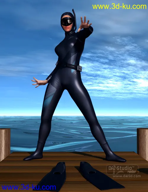 Freediver and Accessories for Genesis 2 Female(s)模型的图片6