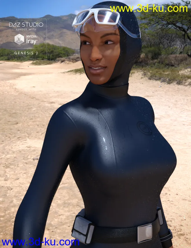 Freediver and Accessories for Genesis 2 Female(s)模型的图片9