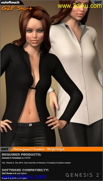 3D打印模型G2F Shirt for Genesis 2 Female(s)的图片